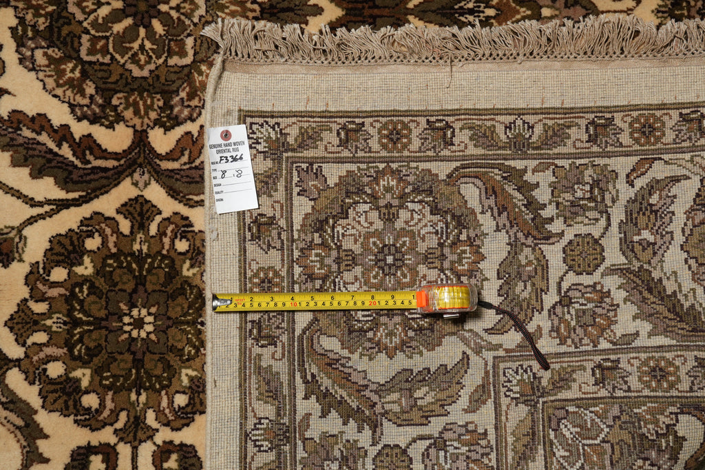 8 x 8 Feet Square Handmade Jaipur Rug #F-3366