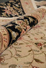 Load image into Gallery viewer, 12.2 x 18 Quality Wool and Silk Handmade Rug Ivory Black #F-4493