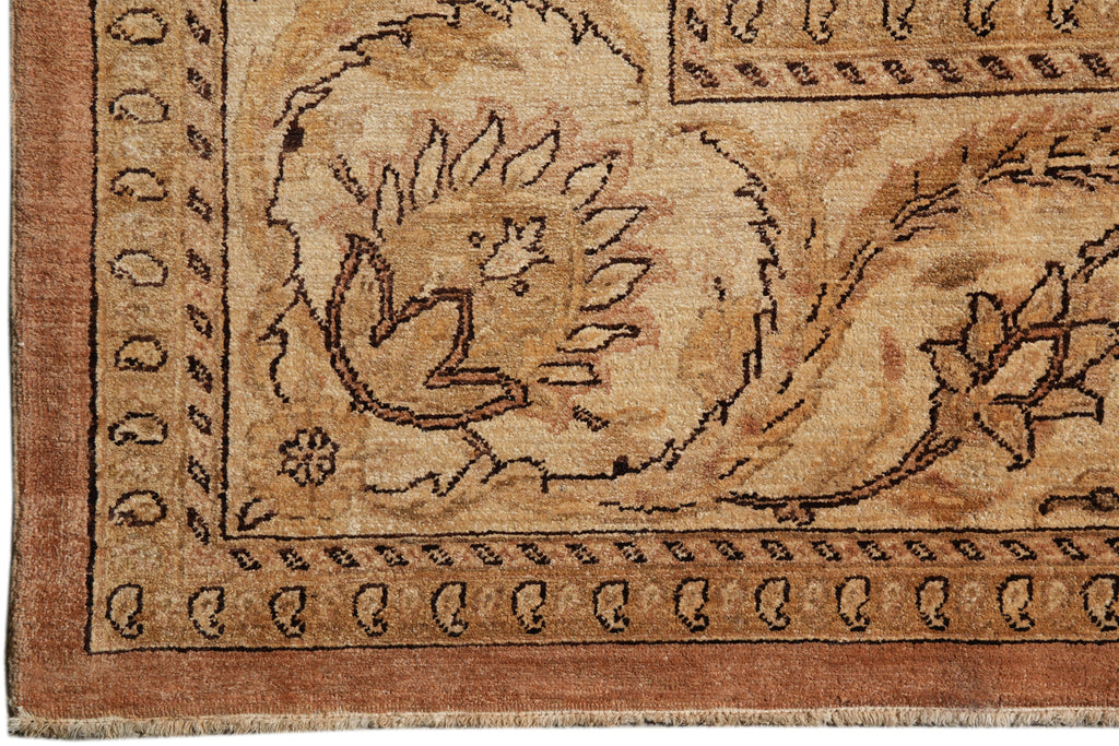 9.2 x 11.5 Neutral Cinnamon Coffee Brown Chobi Peshawar Great Rug #F-4183