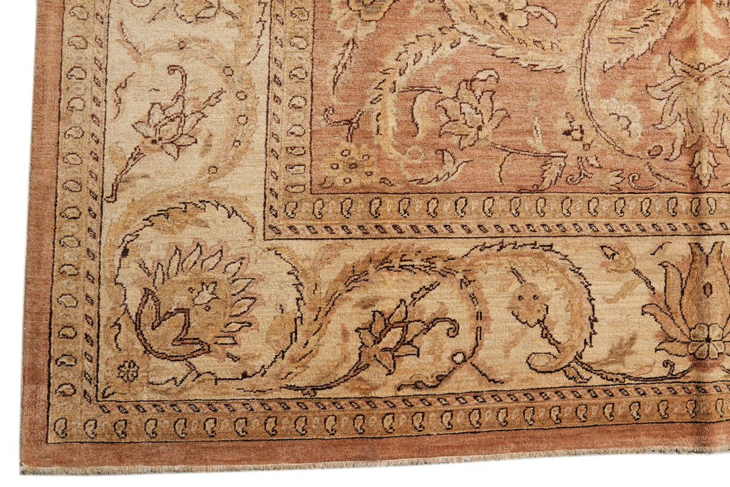 9.2 x 11.5 Neutral Cinnamon Coffee Brown Chobi Peshawar Great Rug #F-4183