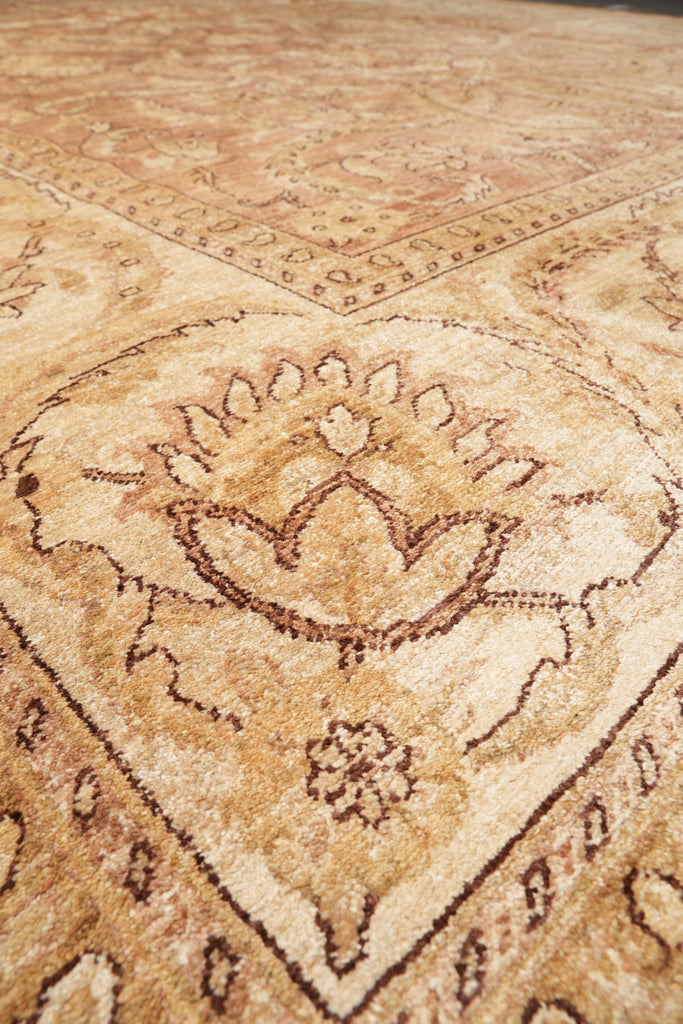 9.2 x 11.5 Neutral Cinnamon Coffee Brown Chobi Peshawar Great Rug #F-4183