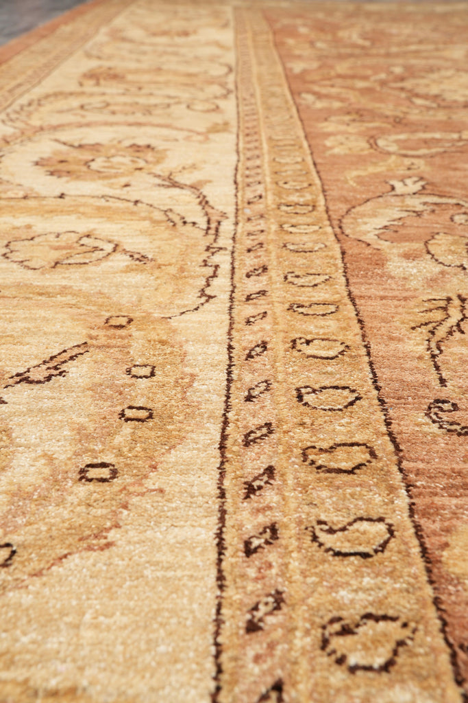 9.2 x 11.5 Neutral Cinnamon Coffee Brown Chobi Peshawar Great Rug #F-4183