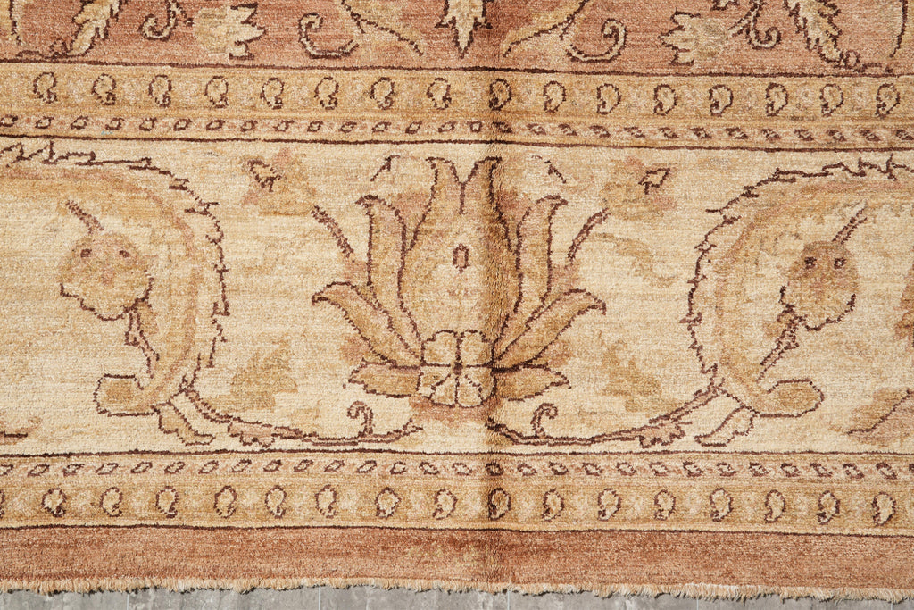 9.2 x 11.5 Neutral Cinnamon Coffee Brown Chobi Peshawar Great Rug #F-4183