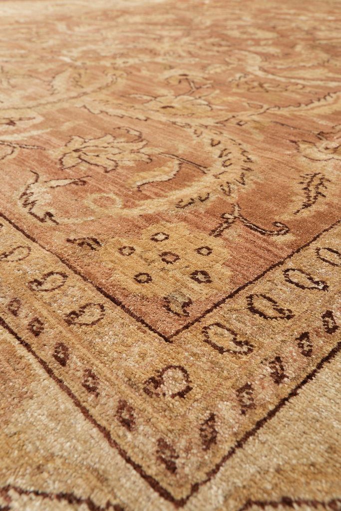 9.2 x 11.5 Neutral Cinnamon Coffee Brown Chobi Peshawar Great Rug #F-4183