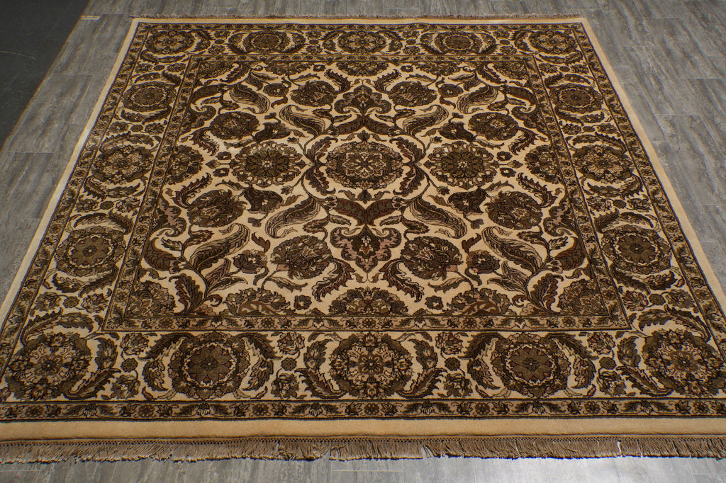 8 x 8 Feet Square Handmade Jaipur Rug #F-3366