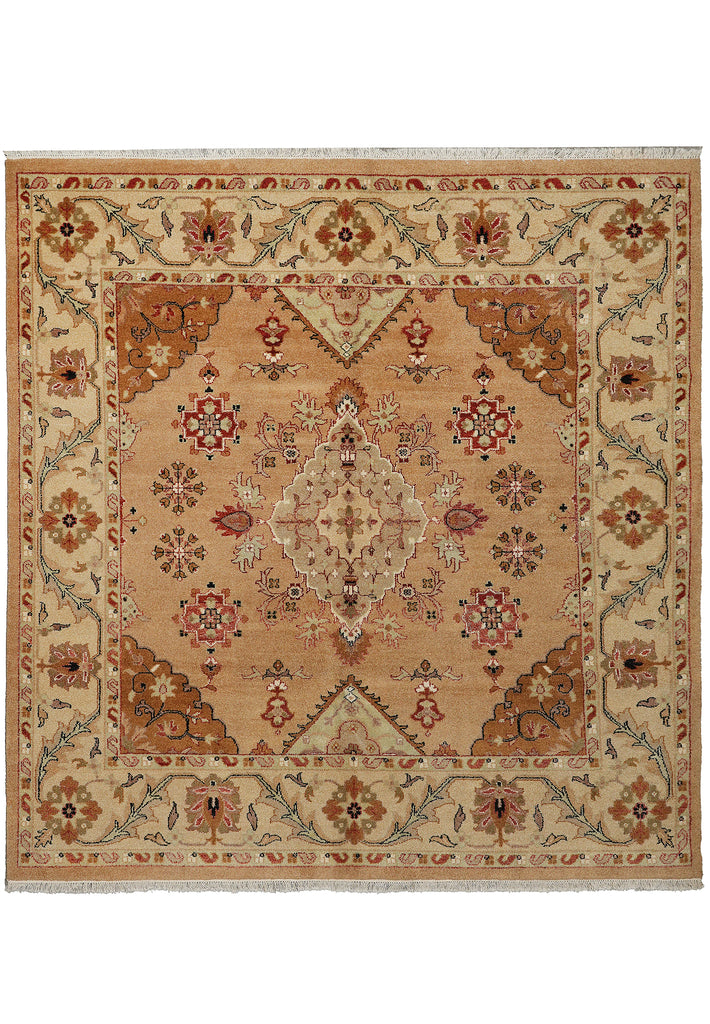 8 x 8 Camel Brown Oushak Rug #PIX-16086