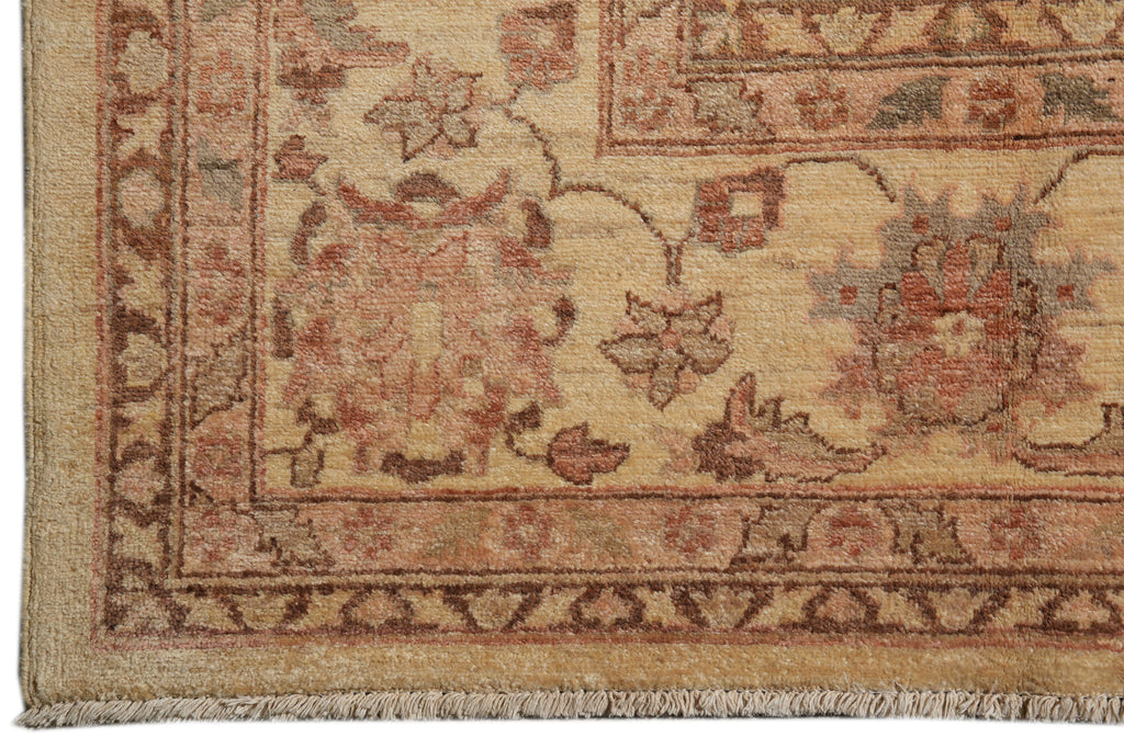 9 x 12.5 Golden Handmade Rug Chobi Peshawar Zigler #F-4184
