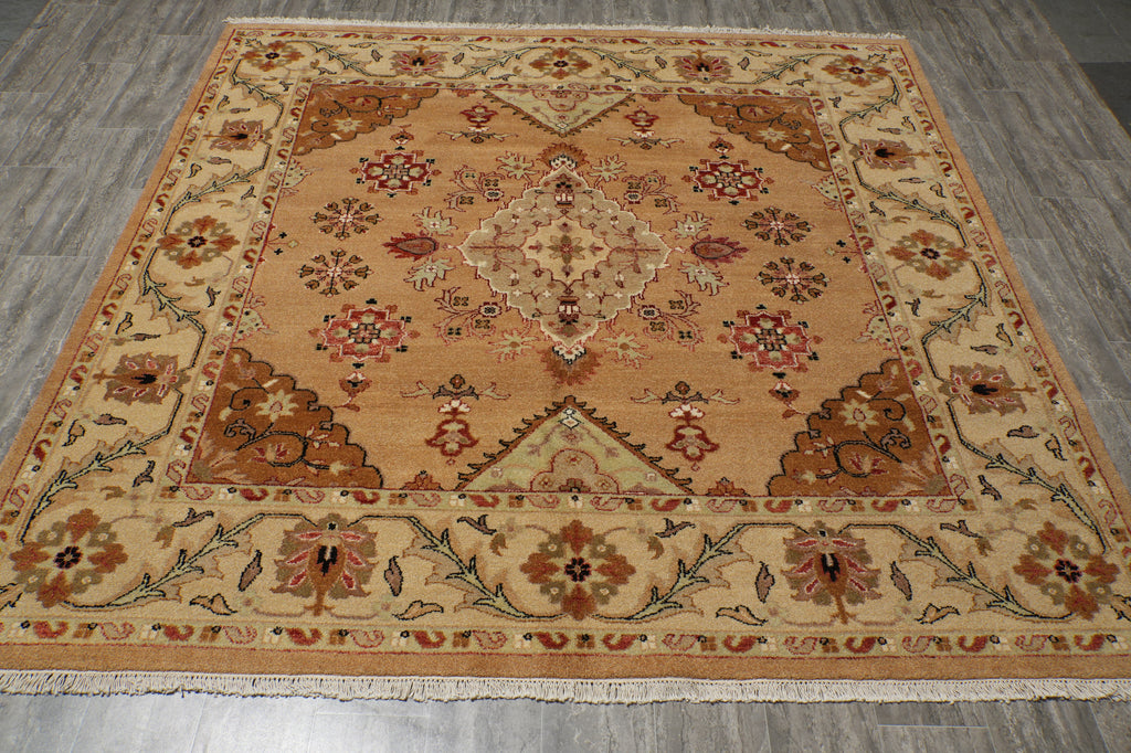 8 x 8 Camel Brown Oushak Rug #PIX-16086