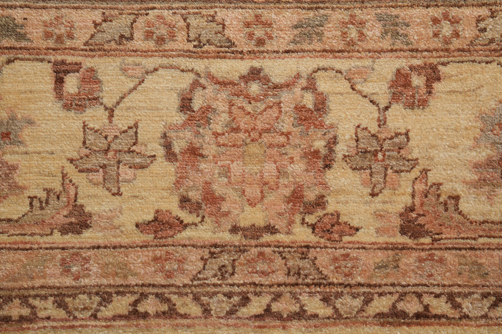 9 x 12.5 Golden Handmade Rug Chobi Peshawar Zigler #F-4184