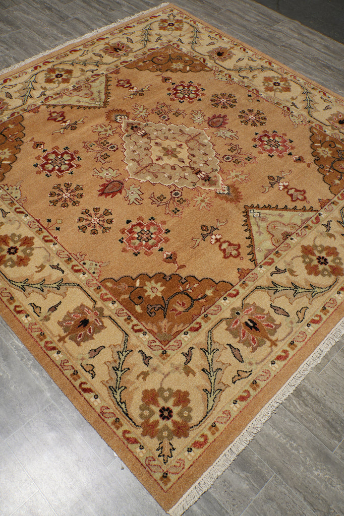 8 x 8 Camel Brown Oushak Rug #PIX-16086