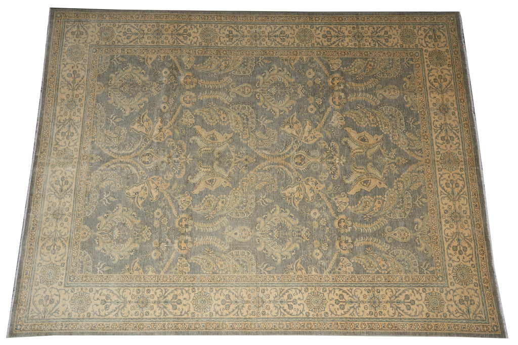 9.2 x 11.10 Nice Handmade Chobi Peshawar Zigler Rug Slate Gray #F-4185