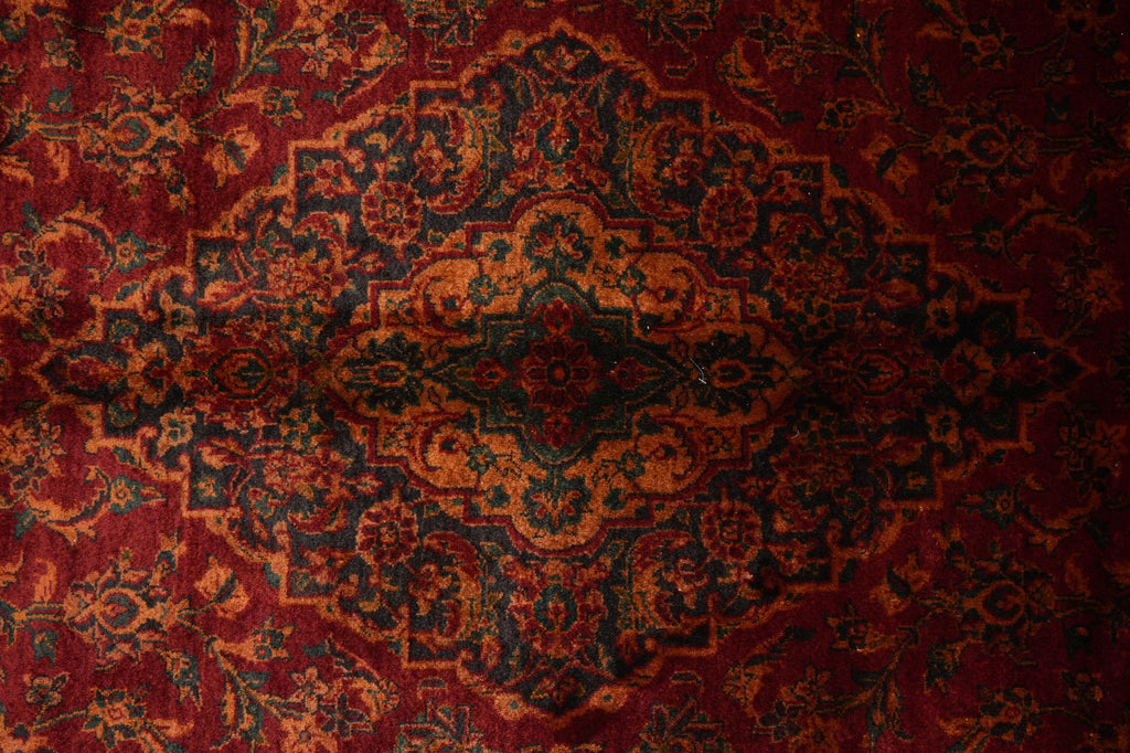 Close-up of a red and black patterned fabric