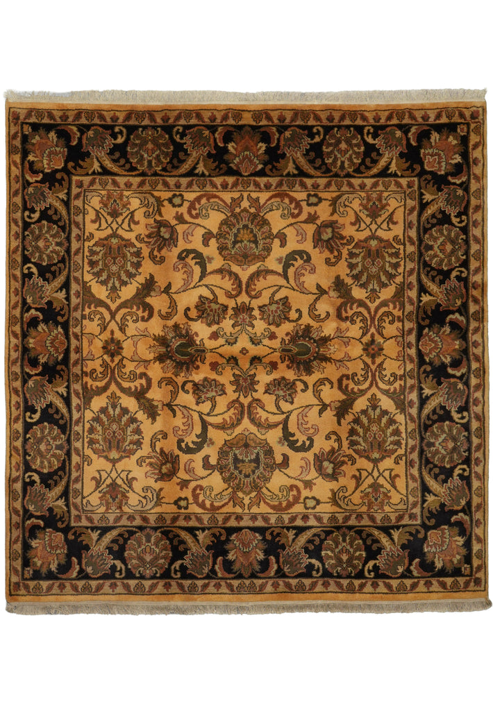 8 x 8 Feet Square Handmade Rug Overdyed Gold #F-3365