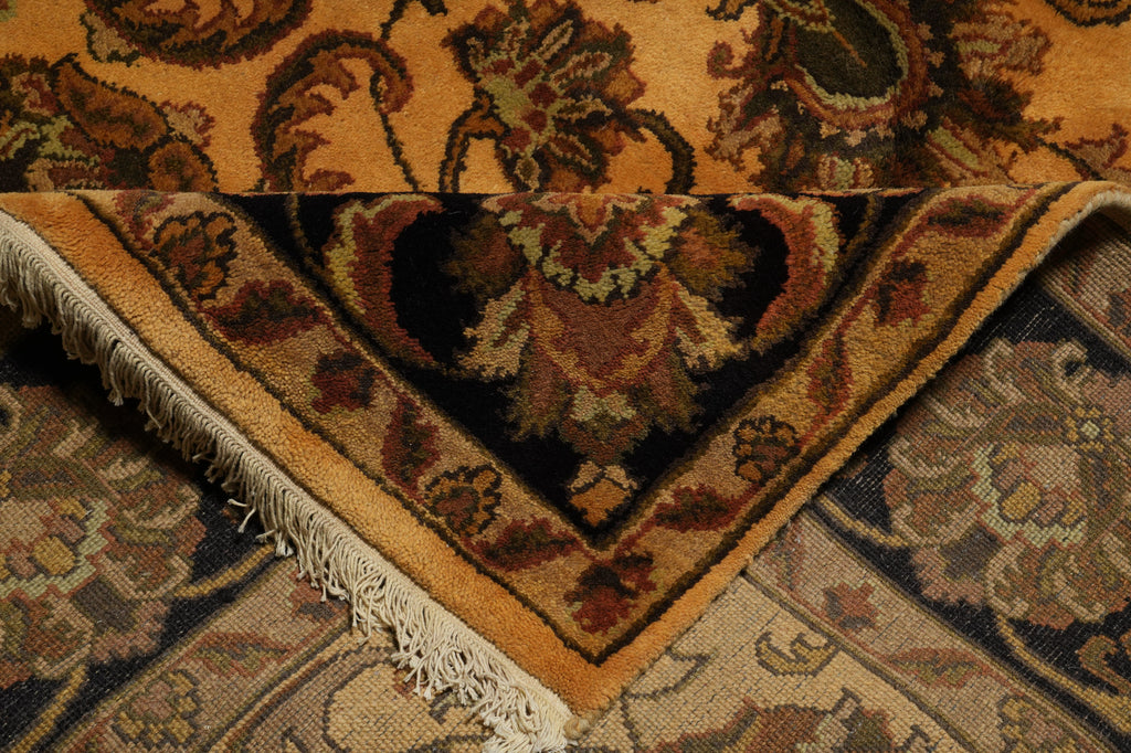 8 x 8 Feet Square Handmade Rug Overdyed Gold #F-3365