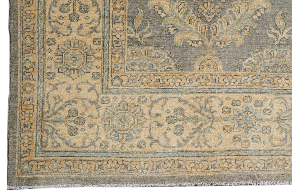 9.2 x 11.10 Nice Handmade Chobi Peshawar Zigler Rug Slate Gray #F-4185