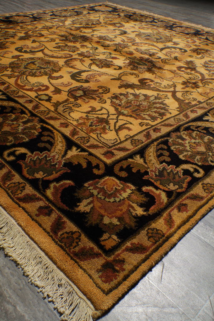 8 x 8 Feet Square Handmade Rug Overdyed Gold #F-3365
