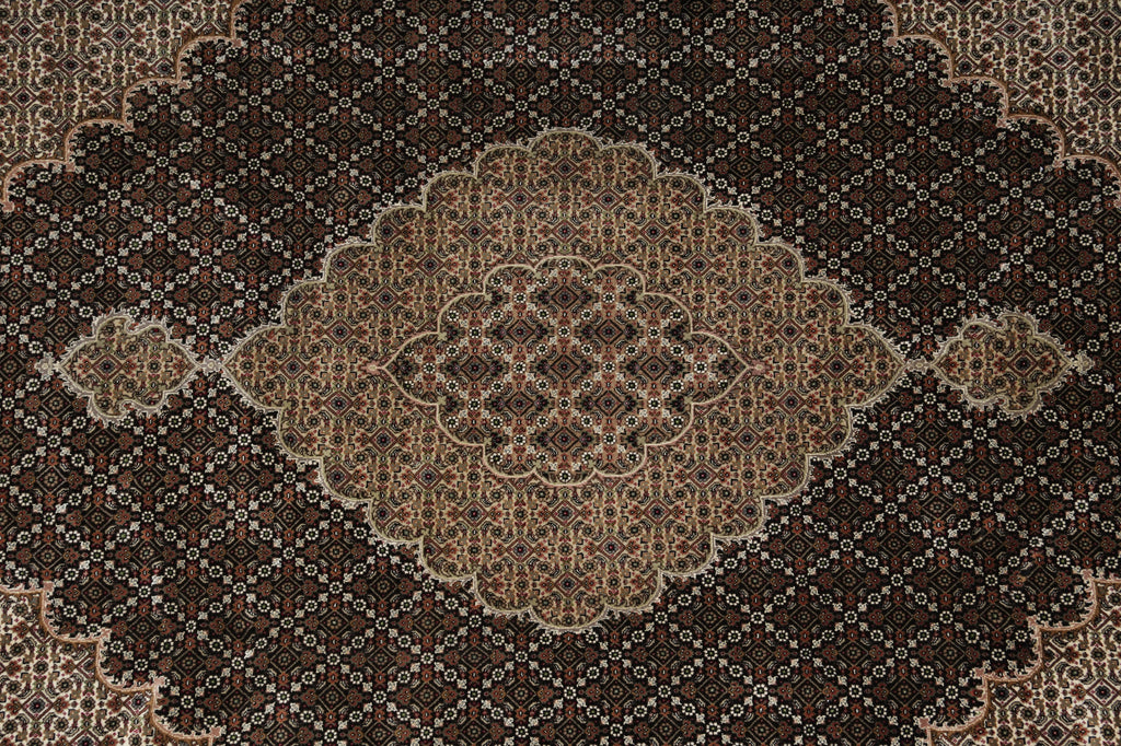 Close-up of a patterned rug with intricate design