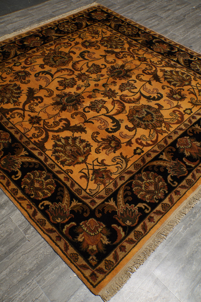 8 x 8 Feet Square Handmade Rug Overdyed Gold #F-3365
