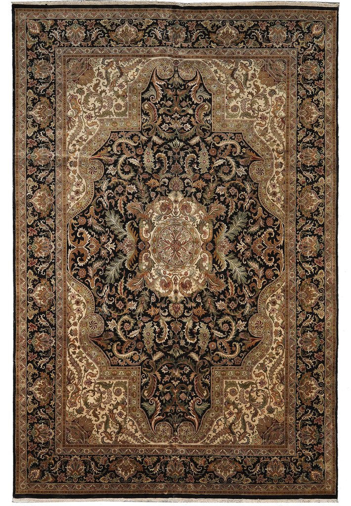 12 x 17.9 Quality Handmade Jaipur Rug Black #B-78926