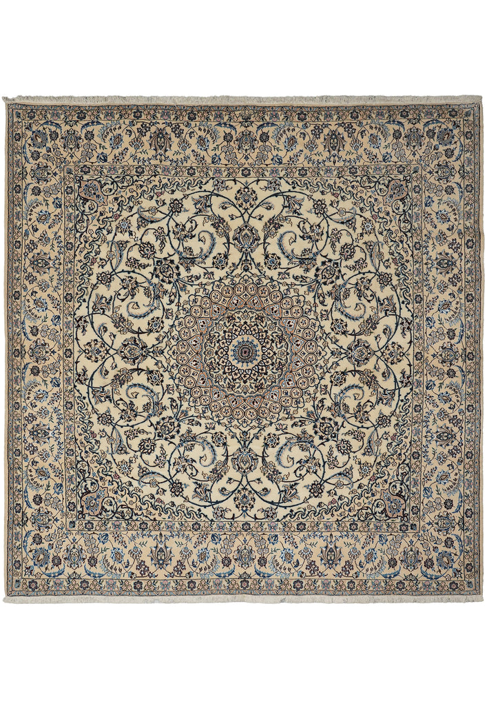 8 x 9 Squarish  Wool and Silk Persian High End Signed Nain Rug #PIX-21853