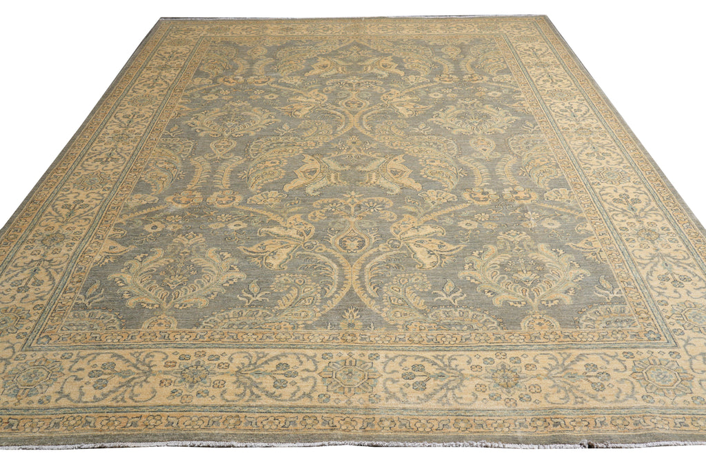 9.2 x 11.10 Nice Handmade Chobi Peshawar Zigler Rug Slate Gray #F-4185