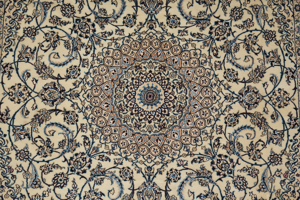 8 x 9 Squarish  Wool and Silk Persian High End Signed Nain Rug #PIX-21853