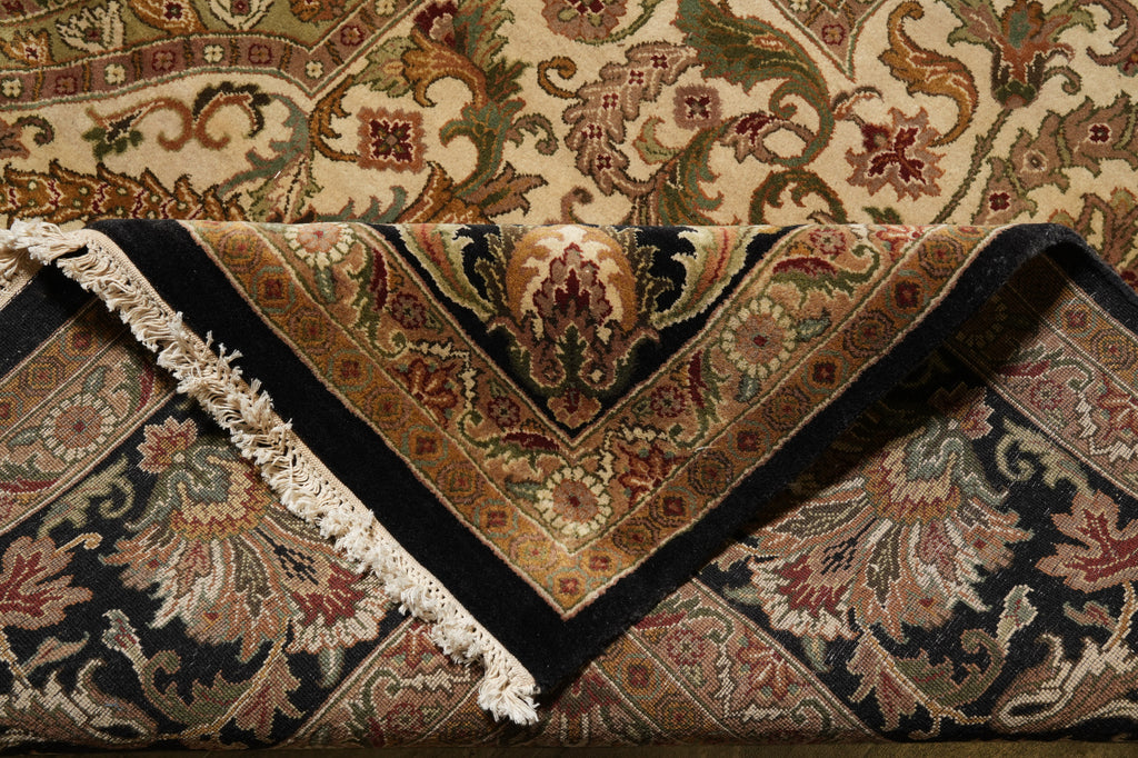 12 x 17.9 Quality Handmade Jaipur Rug Black #B-78926