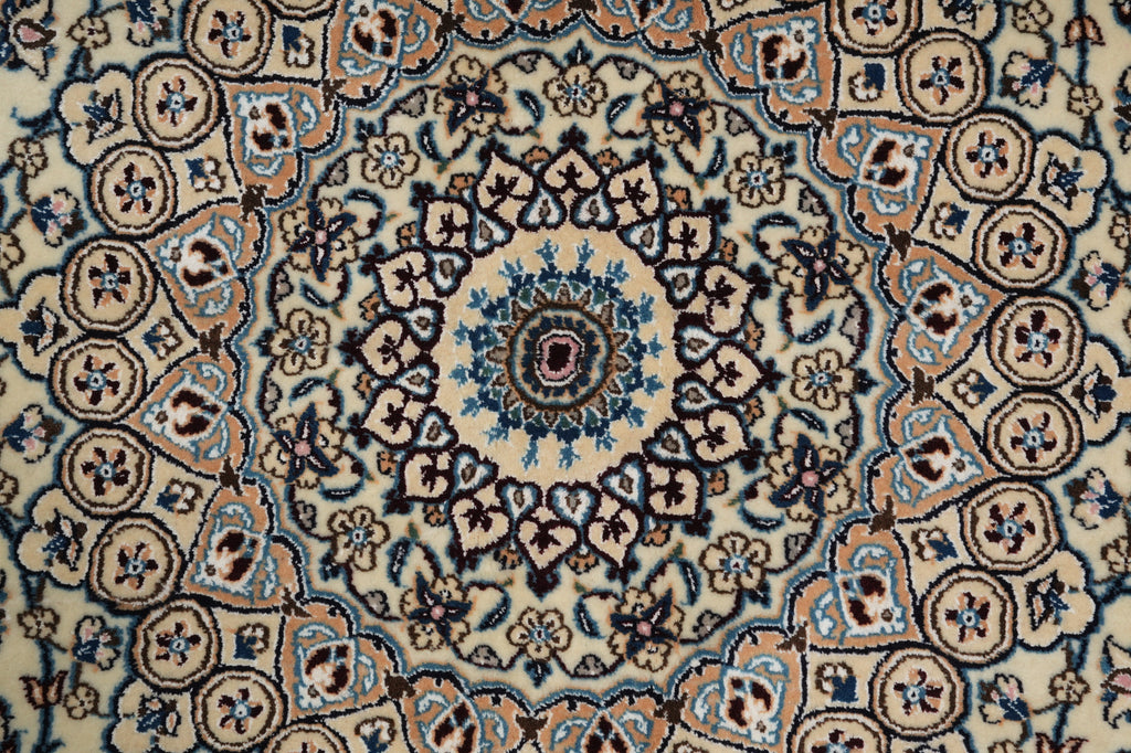 8 x 9 Squarish  Wool and Silk Persian High End Signed Nain Rug #PIX-21853