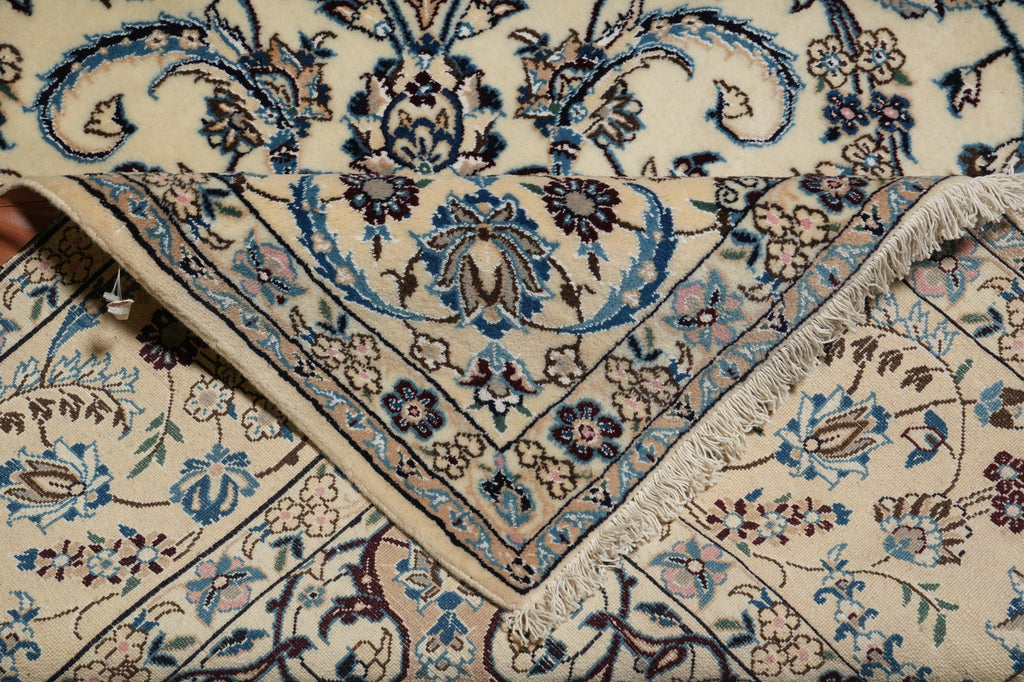 8 x 9 Squarish  Wool and Silk Persian High End Signed Nain Rug #PIX-21853