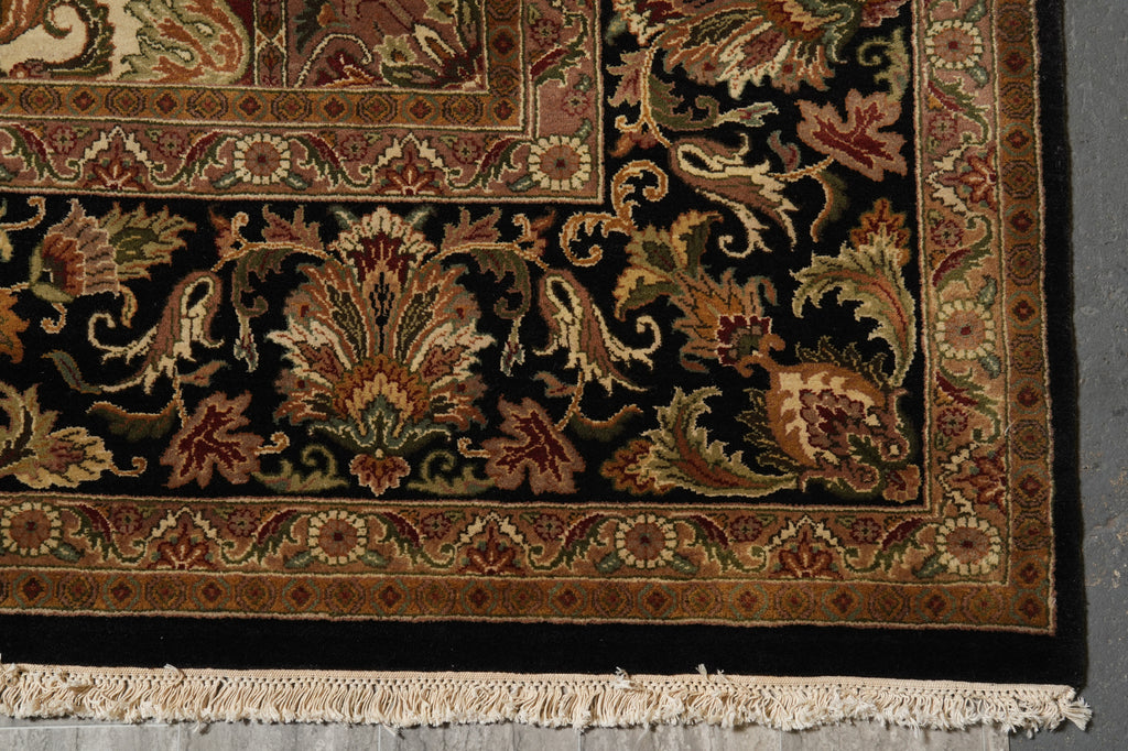 12 x 17.9 Quality Handmade Jaipur Rug Black #B-78926