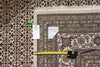 Load image into Gallery viewer, Patterned rug with a measuring tape and size tag on it