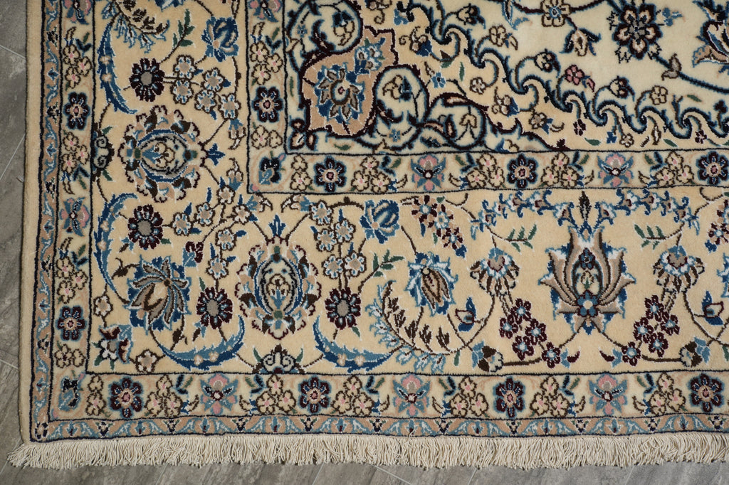 8 x 9 Squarish  Wool and Silk Persian High End Signed Nain Rug #PIX-21853