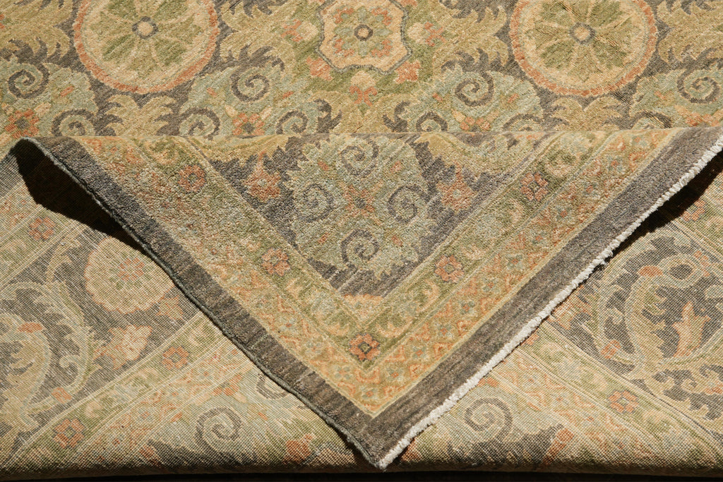 9 x 12.4 Neutral Autumn detailed New Handmade Chobi Peshawar Carpet #F-4186