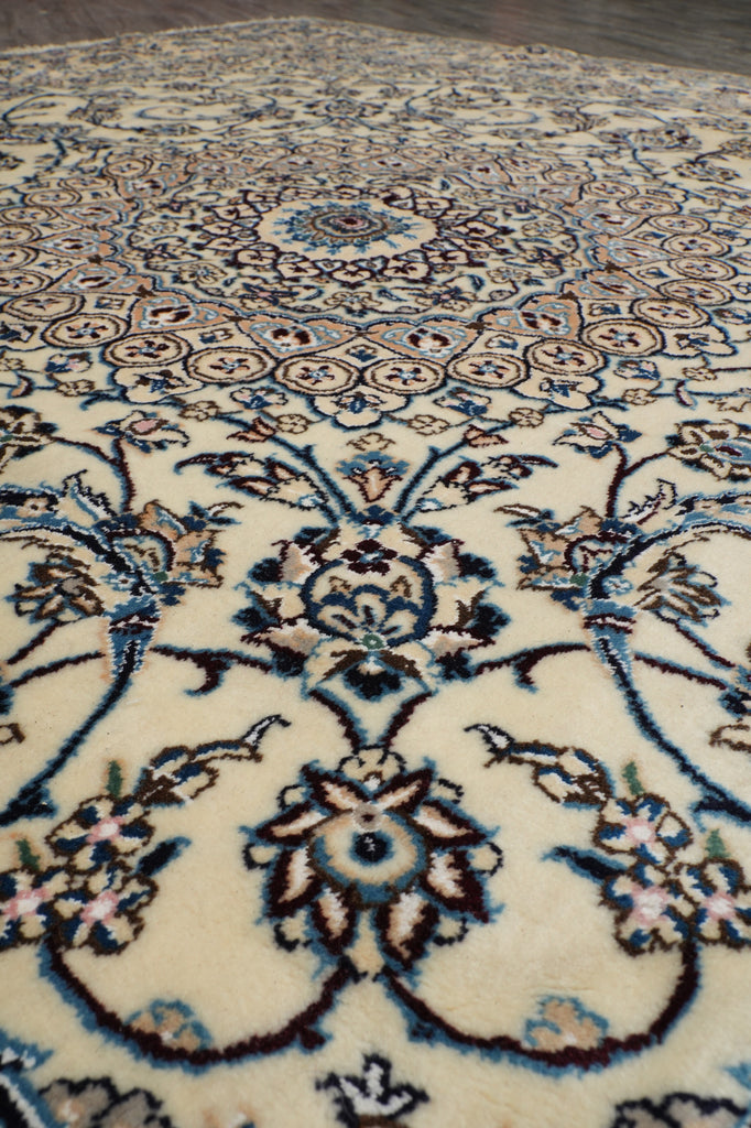 8 x 9 Squarish  Wool and Silk Persian High End Signed Nain Rug #PIX-21853
