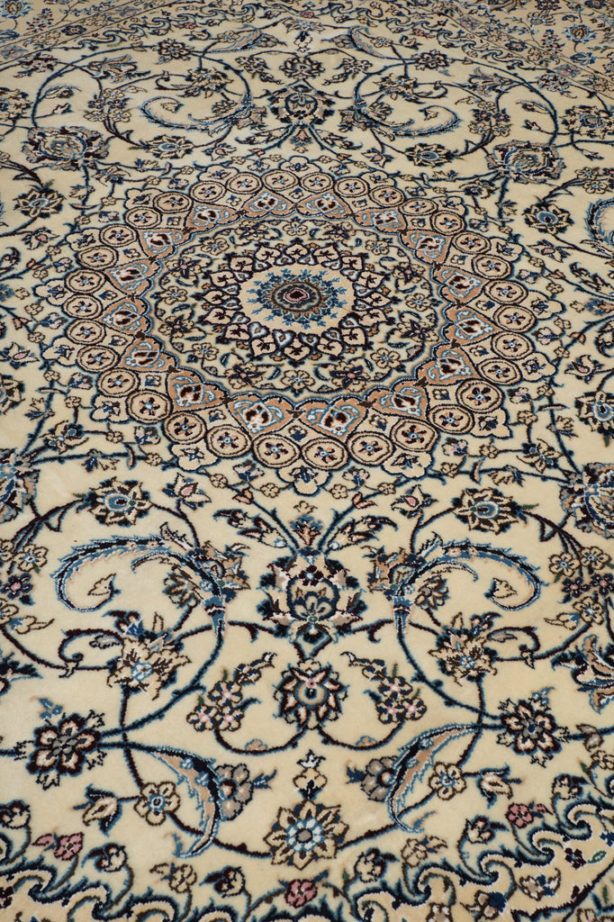 8 x 9 Squarish  Wool and Silk Persian High End Signed Nain Rug #PIX-21853