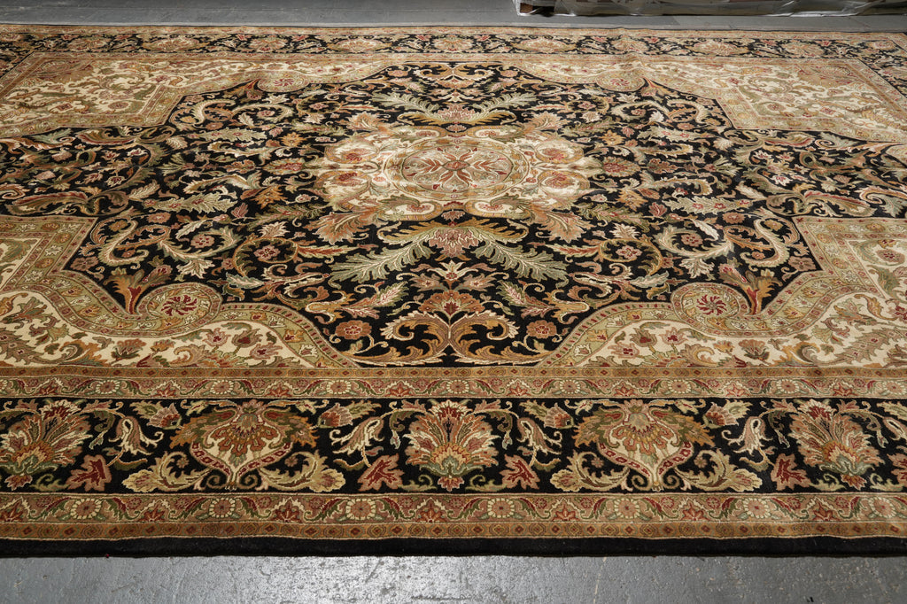 12 x 17.9 Quality Handmade Jaipur Rug Black #B-78926