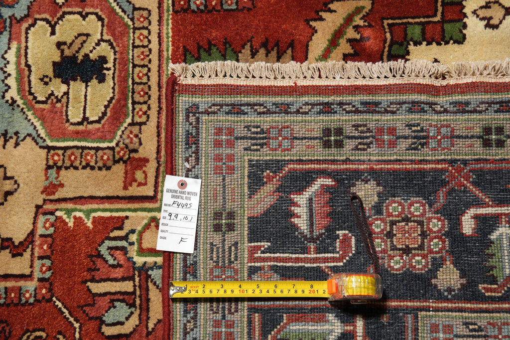 9.9 x 10.1 Square New Handmade Wool Heriz Serapi Rug #F-4495