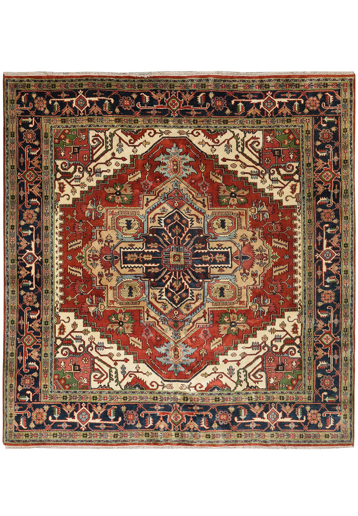 9.9 x 10.1 Square New Handmade Wool Heriz Serapi Rug #F-4495