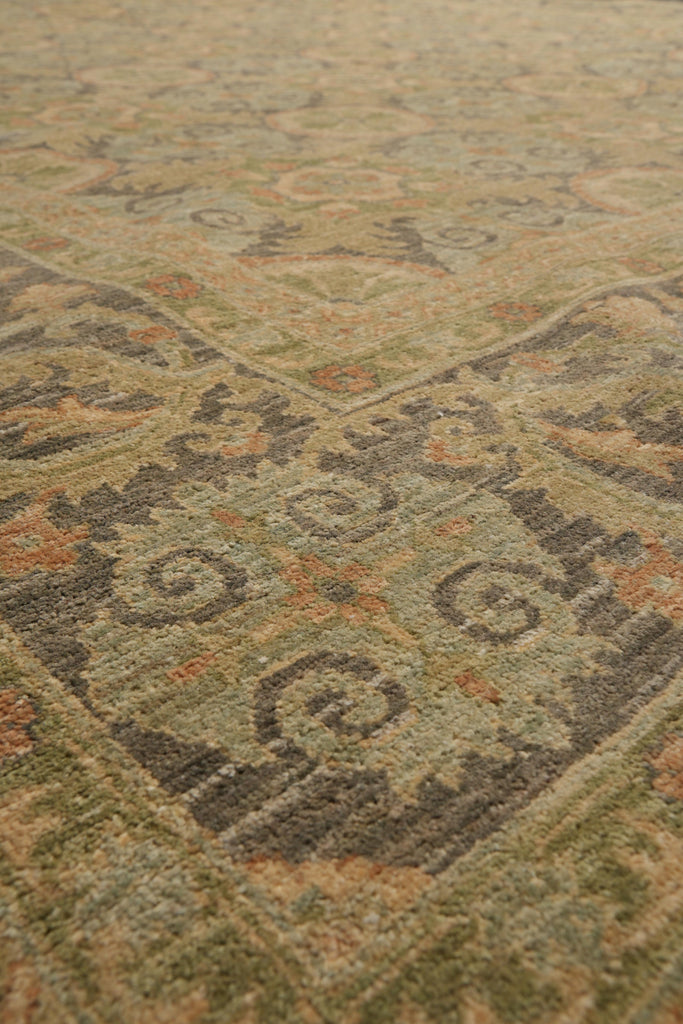 9 x 12.4 Neutral Autumn detailed New Handmade Chobi Peshawar Carpet #F-4186