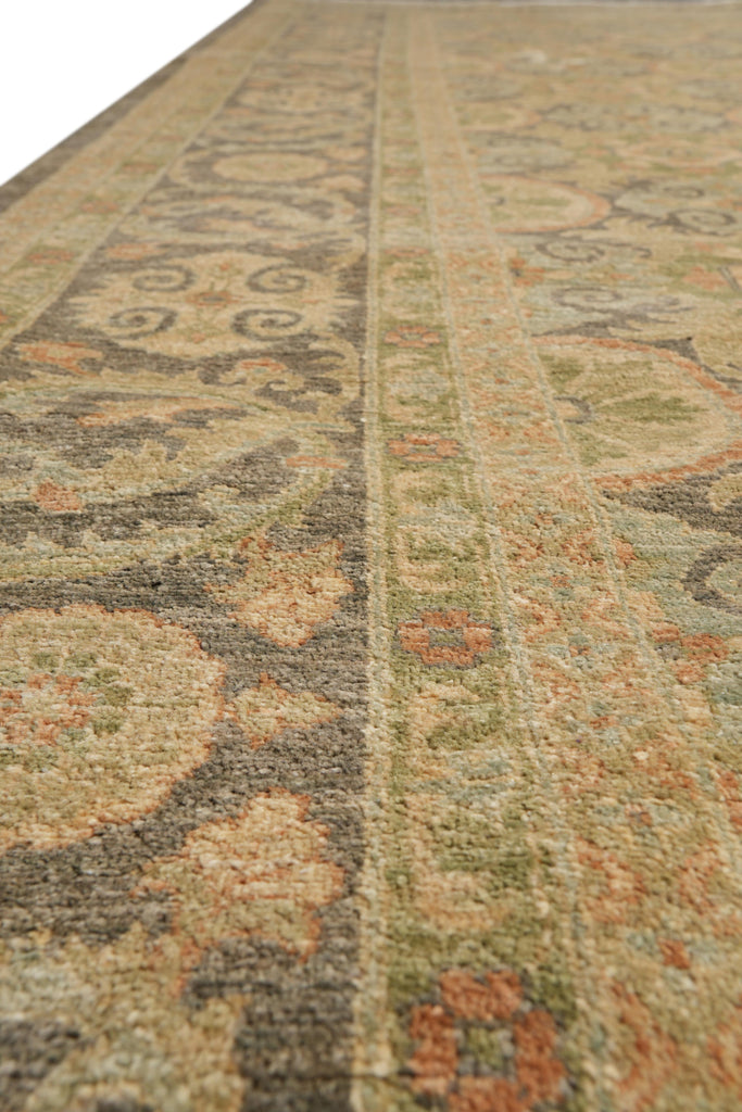 9 x 12.4 Neutral Autumn detailed New Handmade Chobi Peshawar Carpet #F-4186