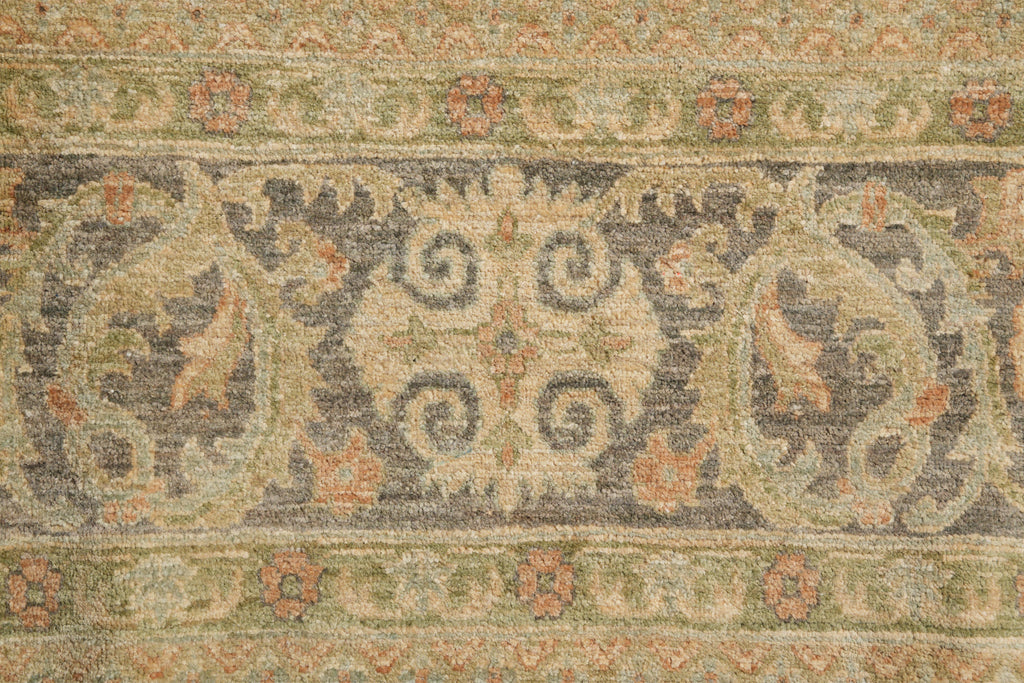 9 x 12.4 Neutral Autumn detailed New Handmade Chobi Peshawar Carpet #F-4186