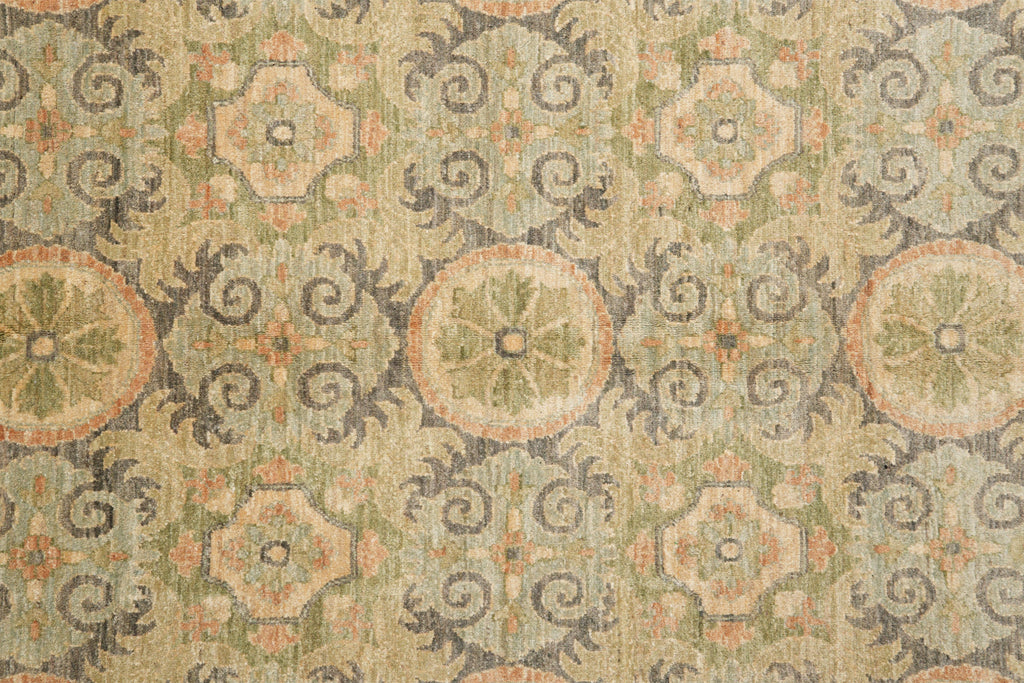 9 x 12.4 Neutral Autumn detailed New Handmade Chobi Peshawar Carpet #F-4186