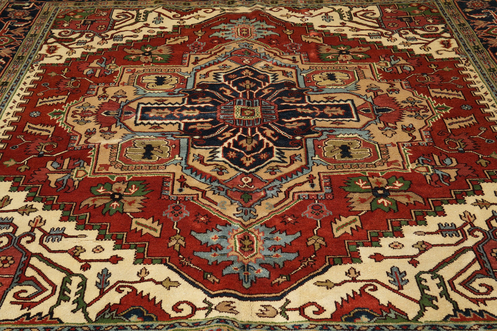9.9 x 10.1 Square New Handmade Wool Heriz Serapi Rug #F-4495