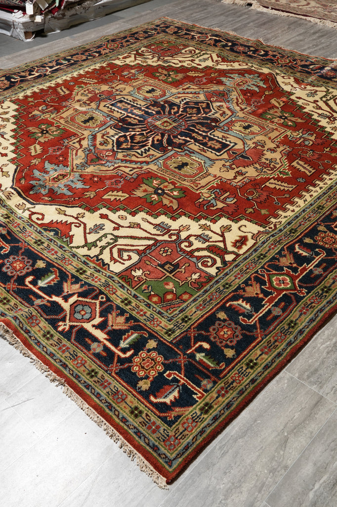 9.9 x 10.1 Square New Handmade Wool Heriz Serapi Rug #F-4495