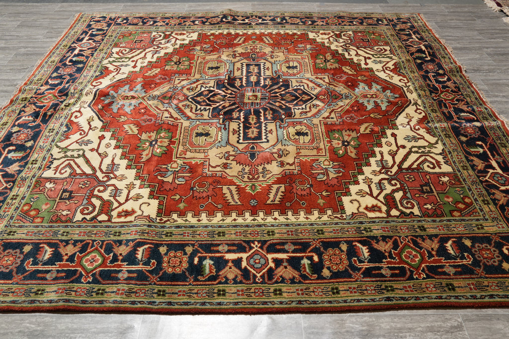9.9 x 10.1 Square New Handmade Wool Heriz Serapi Rug #F-4495