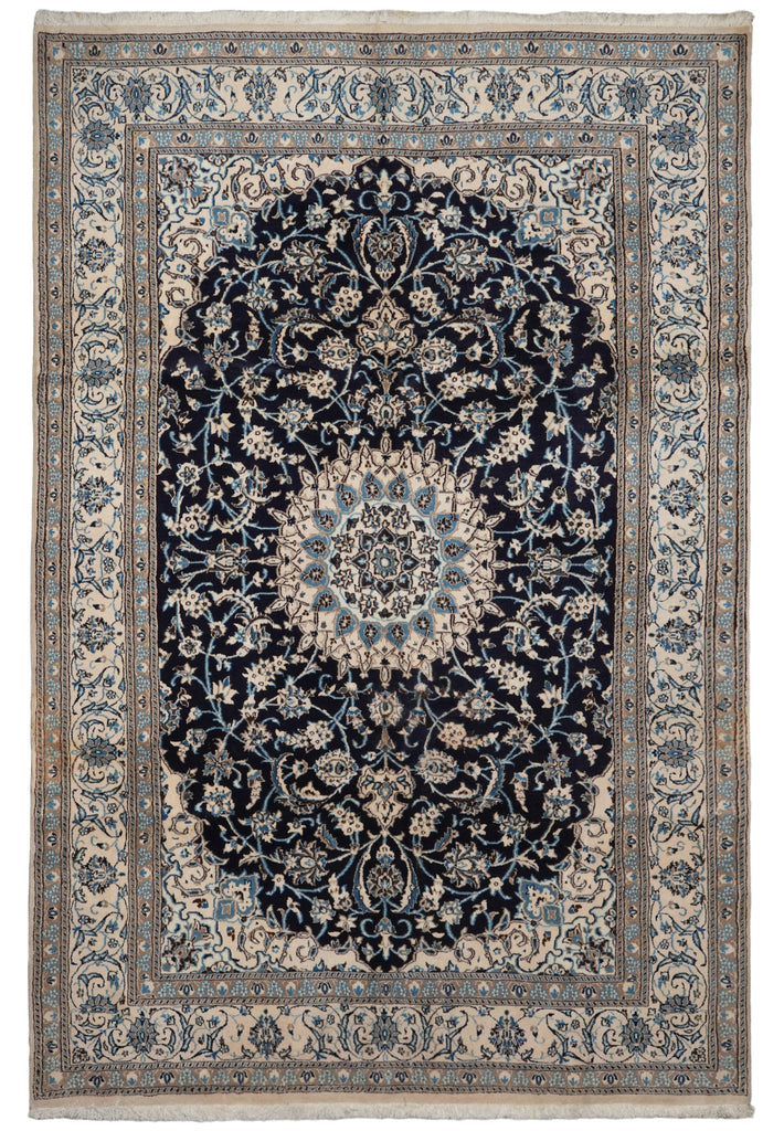 6.6 x 9.9 Persian Wool & Silk Nain Rug - IRAN #PIX-16892