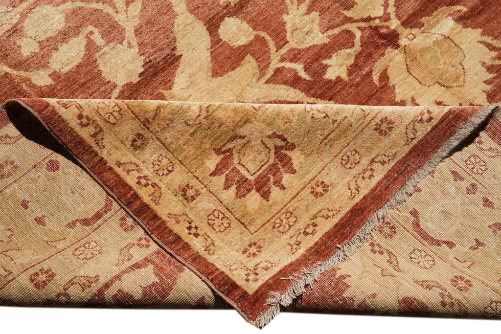 8.10 x 11.7 New Handmade Zigler Chobi Peshawar Rug Warm Rust Gold #F-4187