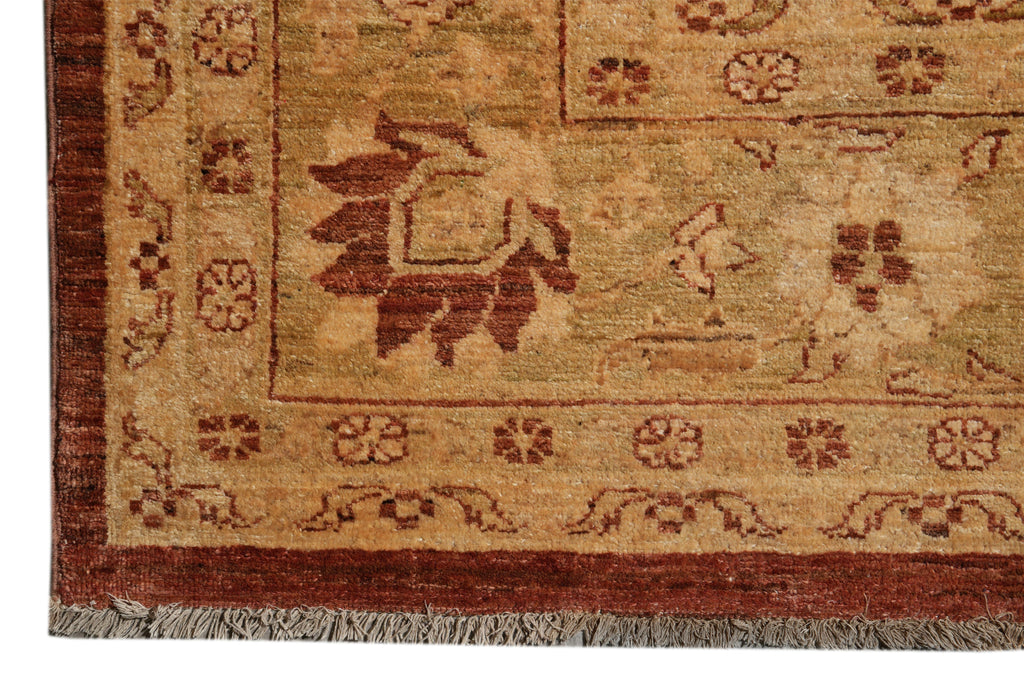 8.10 x 11.7 New Handmade Zigler Chobi Peshawar Rug Warm Rust Gold #F-4187