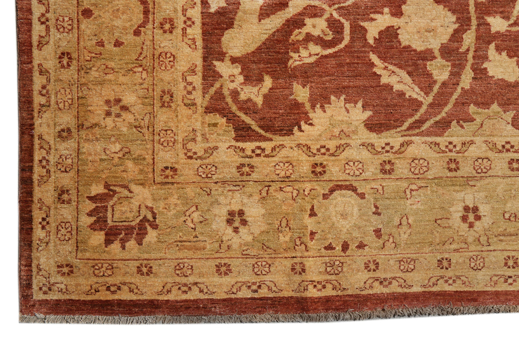 8.10 x 11.7 New Handmade Zigler Chobi Peshawar Rug Warm Rust Gold #F-4187