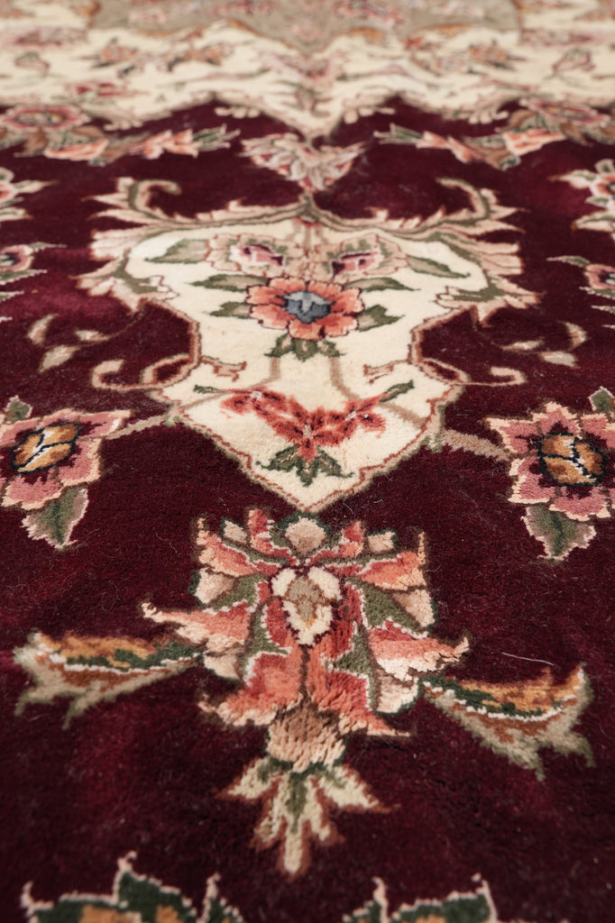 12 x 15 High Quality Handmade Wool and Silk Rug Burgundy #F-4496